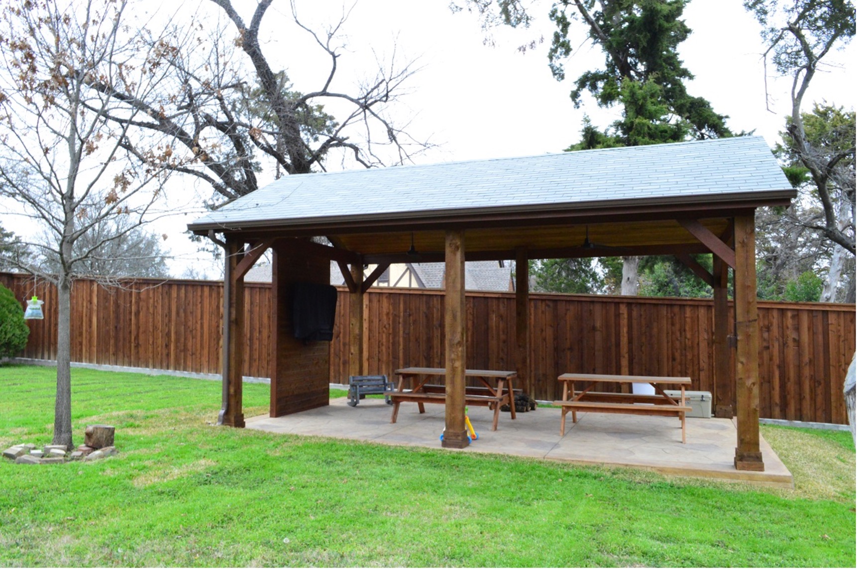 custom cabana for backyard family gatherings
